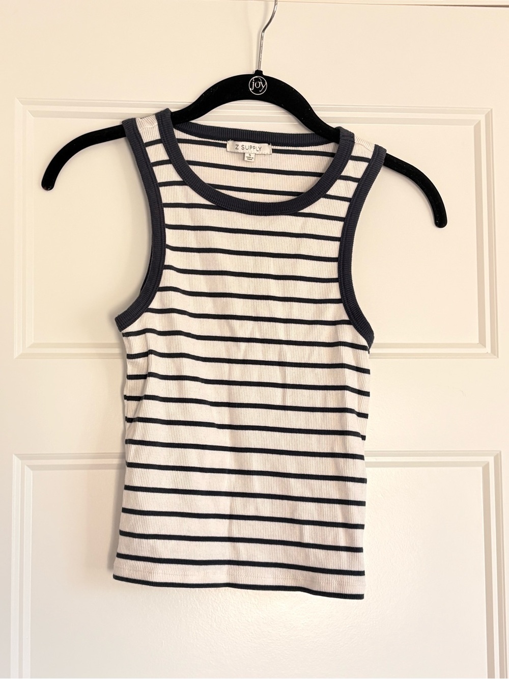Zsupply striped tank top, navy/cream, size small